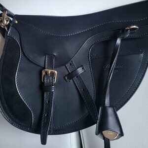 Boldrini Selleria Leather Black Handbag / Shoulder Bag